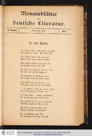 Heft 2. - November 1905.