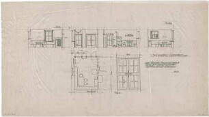 Döllgast, Hans; Massing an der Rott (Bayern); Wohnhaus mit Arztpraxis Dr. Griefenberg - Grundriss; Wandansichten; Decken Untersicht