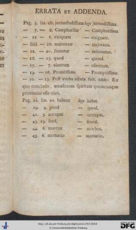 Errata et Addenda.