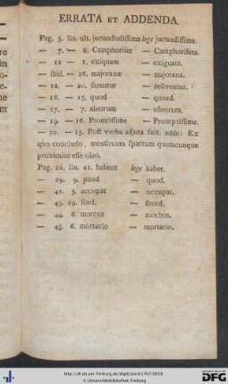 Errata et Addenda.