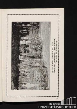 Entwurf: Runge & Lenschow-Lübeck, Ausführung: Tischlermeister F. Barby-Lübeck, Malermeister H. Both-Lübeck