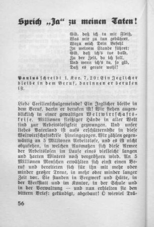 Sprich „Ja" zu meinen Taten