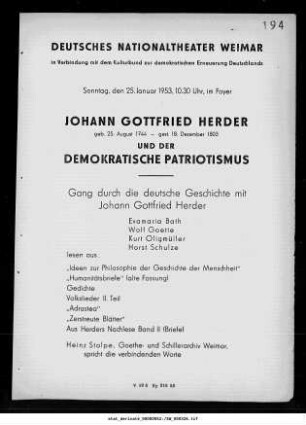 Johann Gottfried Herder und der demokratische Patriotismus