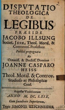 Disp. theol. de legibus