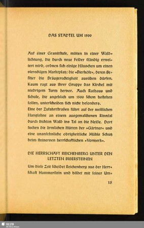 Die Herrschaft Reichenberg Unter Den Letzten Bibersteinen
