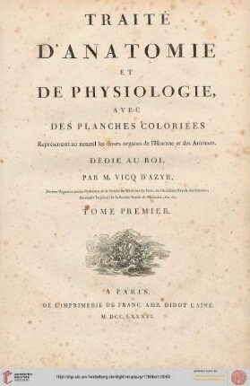 Band 1: Traité d'anatomie et de physiologie: Traité d'anatomie et de physiologie
