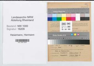 Entnazifizierung Hermann Hesemann, geb. 26.11.1908 (Lagerverwalter)