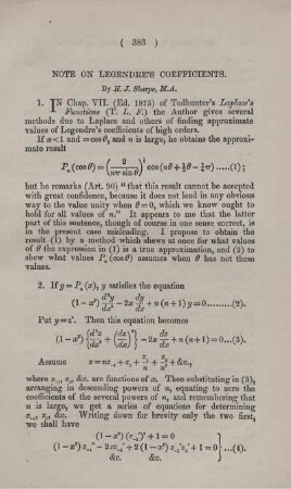 Note on Legendre's coefficients.