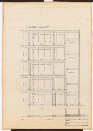 Reichsluftfahrtministerium, Berlin: Schematischer Schnitt Wände/Decken/Fenster [1:100]