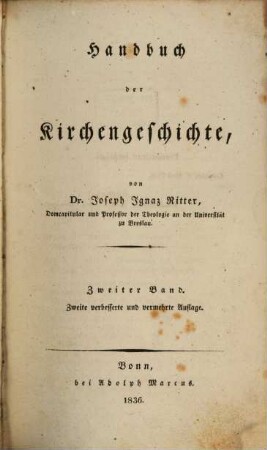 Handbuch der Kirchengeschichte. 2