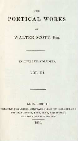 Vol. 3: The poetical works of Walter Scott, Esq.