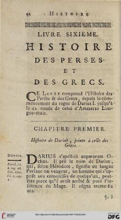 Livre sixième: Histoire des Perses et des Grecs