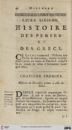 Livre sixième: Histoire des Perses et des Grecs