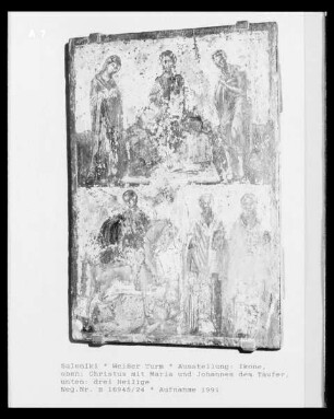 Christus mit Maria und Johannes dem Täufer und drei Heiligen
