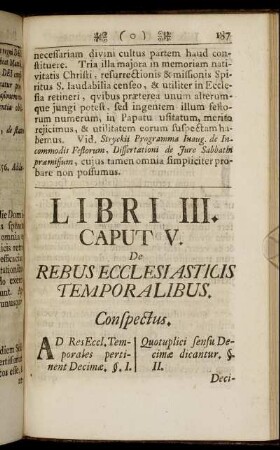 Caput V. De Rebus Ecclesiasticis Temporalibus.