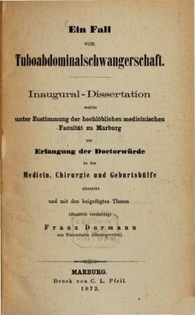 Ein Fall von Tuboabdominalschwangerschaft