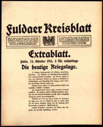 Zweite Ausgabe vom Samstag, den 24. Oktober 1914.