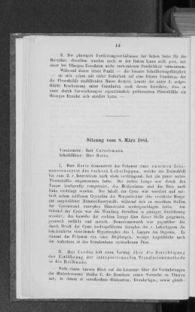 Sitzung vom 8. März 1881.