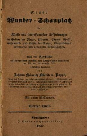 Wieglebs und Rosenthals gesammelte Schriften über natürliche Magie : ausgewählt und bearbeitet nach den Anforderungen unserer Zeit, 4