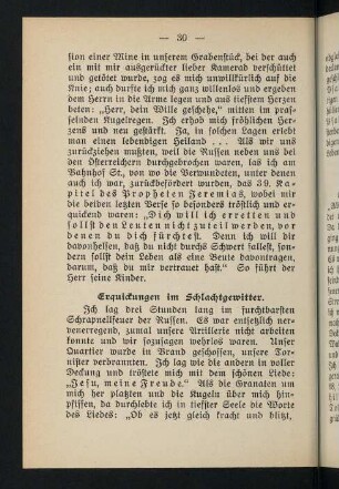 30-46, Erquickungen im Schlachtgewitter - Und wir?