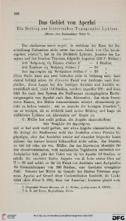 9: Das Gebiet von Aperlai : ein Beitrag zur historischen Topographie Lykiens