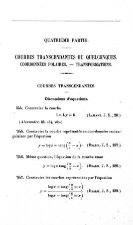Quartième Partie. Courbes Transcendantes Ou Quelconques.