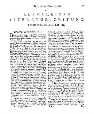 [Borgstede, A. H. v.]: Juristisch-oekonomische Grundsaezze von Generalverpachtungen der Domainen in den Preußischen Staaten. Berlin: Unger 1785