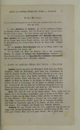 Erste Periode. Von der Entdeckung Amerikas bis zum westphälischen Frieden, 1492 bis 1648