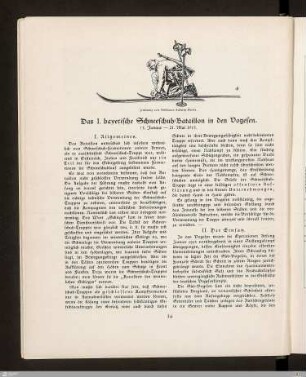 Das I. bayerische Schneeschuh-Bataillon in den Vogesen