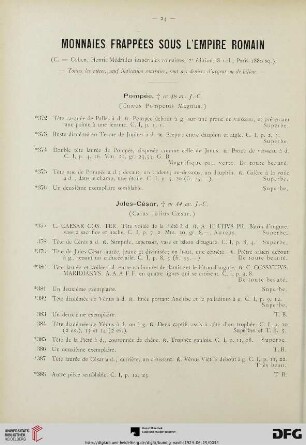 Monnaies frappées sous l'empire romain (Nr. 372-1610)