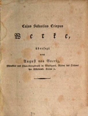 Cajus Salustius Crispus, 1. Die Verschwörung des Catilina