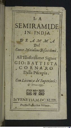 La Semiramide in India