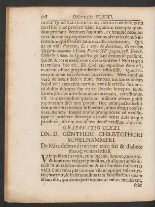 Observatio CCXXI. - CCXXXIX.