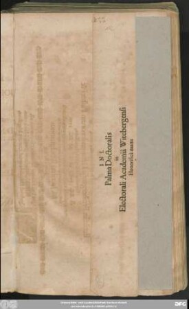 Palma Doctoralis in Electorali Academia Witebergensi Honorifica manu a Veneranda Facultate Theologica, Viro ... Dn. Paulo Philippo Robero, B. D. Pauli Filio, Ecclesiae Fribergensis Hermundorum Pastori ... D. XX. Aprilis A. C. M.DC.LXXV. cum applausu votivo delata, cuius congratulandi causa Patronum suum Magnum excipere hic debuit voluitq[ue] M. Jacobus Reichmannus Torgae Rrector