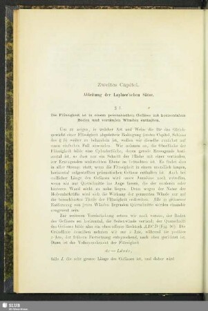 Zweites Capitel. Ableitung der Laplace´schen Sätze