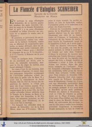 La Fiancée d'Eulogius Schneider.