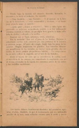 [Dibujo de dos gauchos montando caballos]