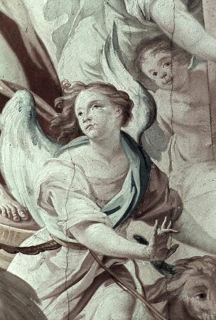Die Erfüllung der Zeit: Christus als Erlöser im Triumphwagen umgeben von allegorischen Figuren