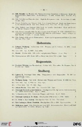 [Hohenstein, Regenstein, Stolberg...] (Nr. 795-1572)