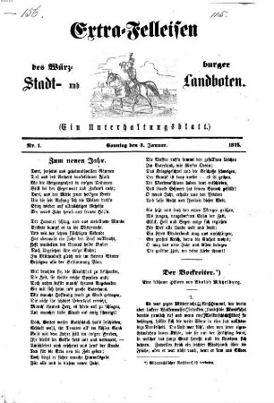 Extra-Felleisen : belletristische Beilage zum Würzburger Stadt- und Landboten, 1875 = Jg. 28