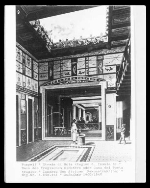Pompeji, Haus des tragischen Dichters, Atrium, Inneres, Rekonstruktion