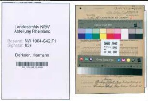 Entnazifizierung Hermann Derksen , geb. 09.08.1897 (Hafenarbeiter)