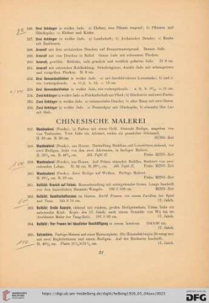 Chinesische Malerei (Nr. 257-278)