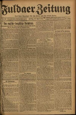 Ausgabe vom Freitag, den 28. April 1922.
