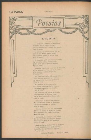 Poesías : Cena
