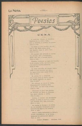 Poesías : Cena