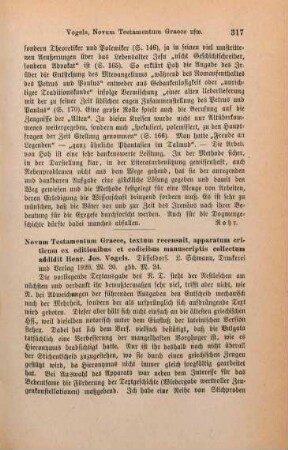 317-318 [Rezension] Novum Testamentum Graece