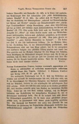 317-318 [Rezension] Novum Testamentum Graece
