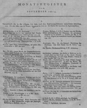Monatsregister September