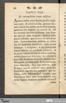 Caput XIII. De contemplatione rerum cælestium